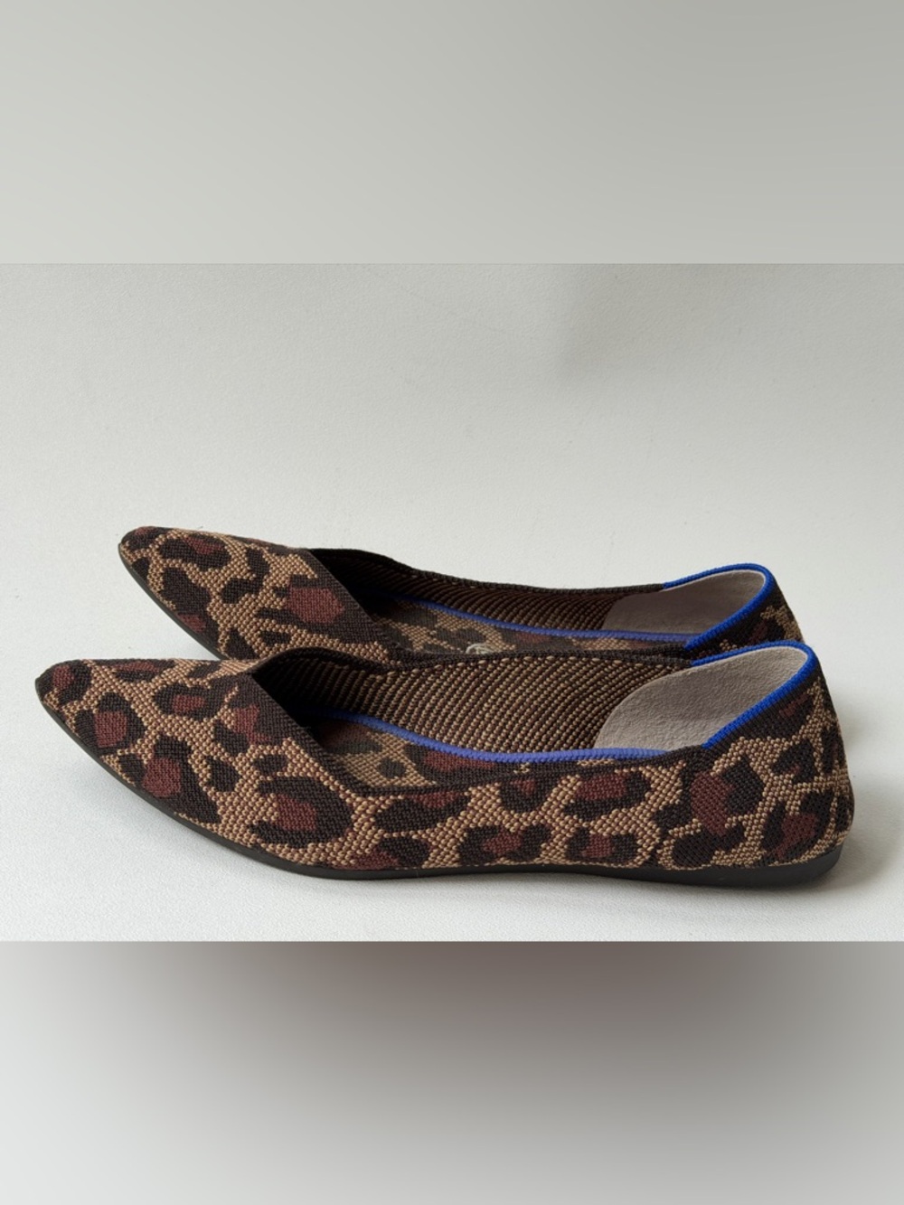 Rothy’s Leopard Print Women’s Pointed Toe Ballet Flats - Tan/Black Size 9.5